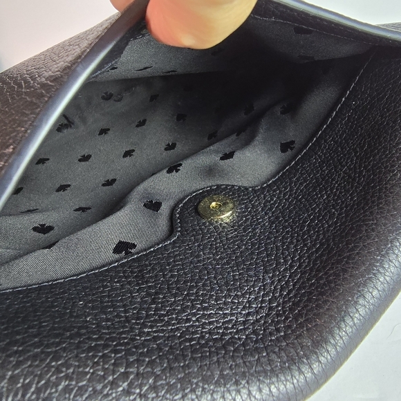 Kate Spade Leila Black Pebbled Leather Flap Shoulder Bag Extra Crossbody Strap - Picture 10 of 16